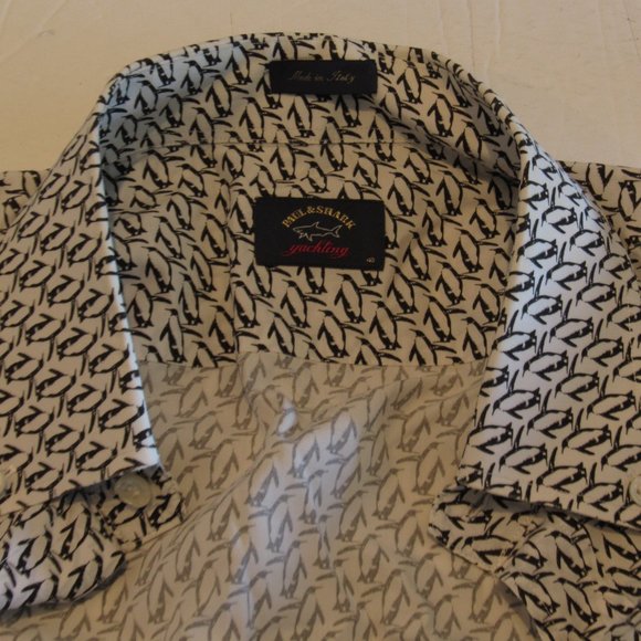 Paul & Shark Yachting Men's Button-Down Shirt Penguins Made in Italy Sz M 15 EUC - Picture 13 of 15